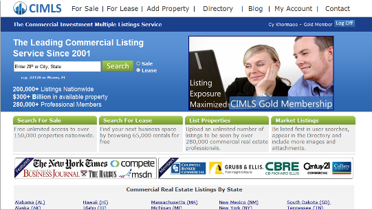 commercial property homepage advertisement
