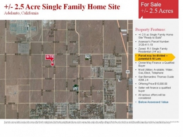 Listing Image #1 - Land for sale at 15900 Verbena Rd, Adelanto CA 92301