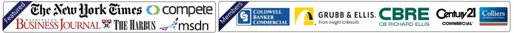 Commercial Real Estate brokerage customers include CBRE, Colliers, Century 21, Coldwell Banker, Grubb & Ellis, and Sperry Van Ness