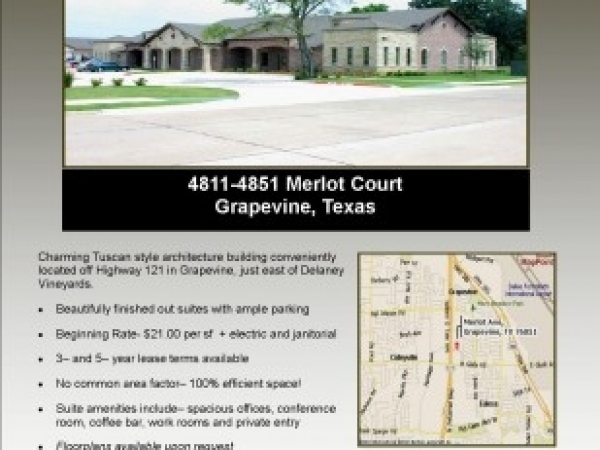 Listing Image #1 - Office for lease at 4811 - 4851 Merlot Court, Grapevine TX 75061