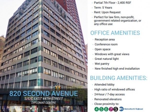 Listing Image #1 - Office for lease at 820 Second Avenue, New York NY 10017