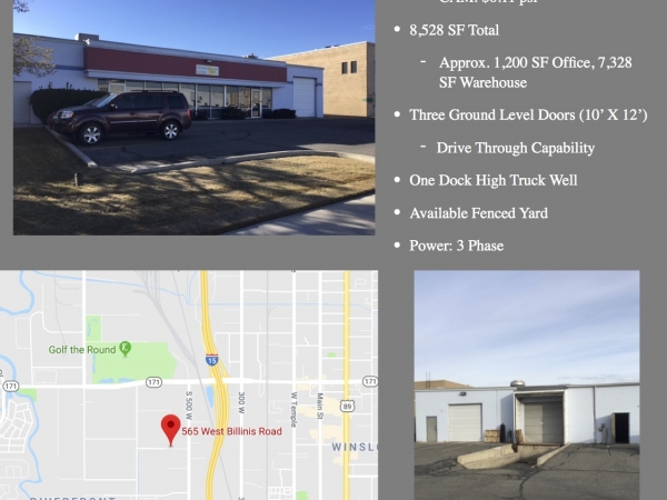 Listing Image #1 - Industrial for lease at 565 West Billinis Road, Salt Lake City UT 84115