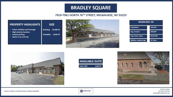Listing Image #1 - Retail for lease at 7919-7961 N 76th Street, Milwaukee WI 53223