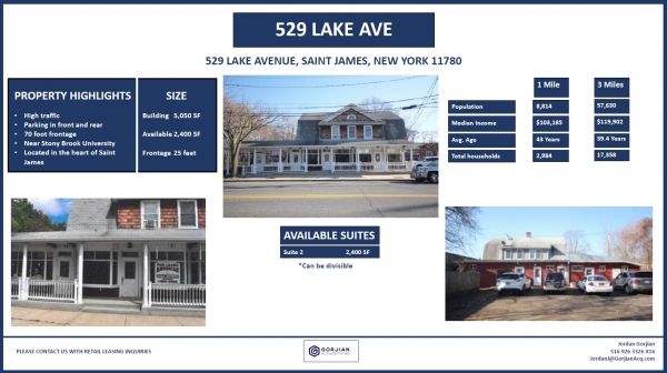 Listing Image #1 - Retail for lease at 529 Lake Avenue, Saint James NY 11780
