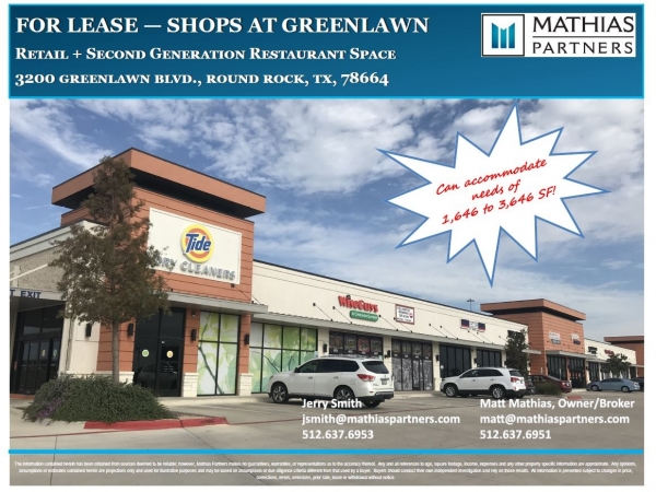 Listing Image #1 - Retail for lease at 3200 Greenlawn Boulevard, Round Rock TX 78664 Listing Image #1 - Retail for lease at 3200 Greenlawn Boulevard, Round Rock TX 78664