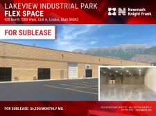 Listing Image #1 - Industrial for lease at 420 NORTH 1200 WEST, UNIT A, Lindon UT 84042