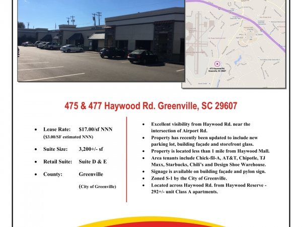 Listing Image #1 - Retail for lease at 475 & 477 Haywood Rd, Greenville SC 29607