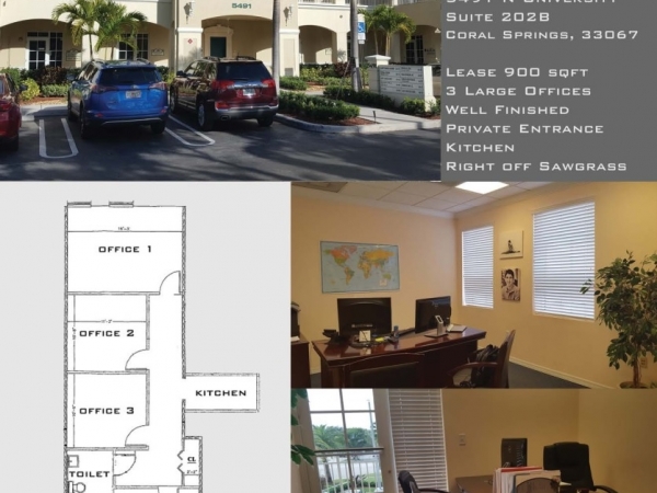 Listing Image #1 - Office for lease at 5491 N University Dr, Coral Springs FL 33067