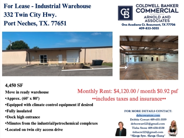 Listing Image #1 - Industrial for lease at 332 Twin City Highway, Port Neches TX 77651