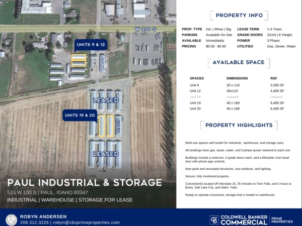 Listing Image #2 - Industrial for lease at 533 W 100 S, Paul ID 83347