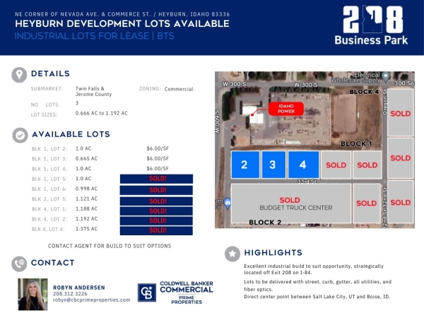Listing Image #2 - Land for lease at TBD Commerce Street at 208 Business Park, Paul ID 83347