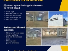Industrial property for lease in Wichita, KS