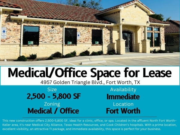 Listing Image #1 - Office for lease at 4957 Golden Triangle Blvd., Fort Worth, TX, Fort Worth TX 76244