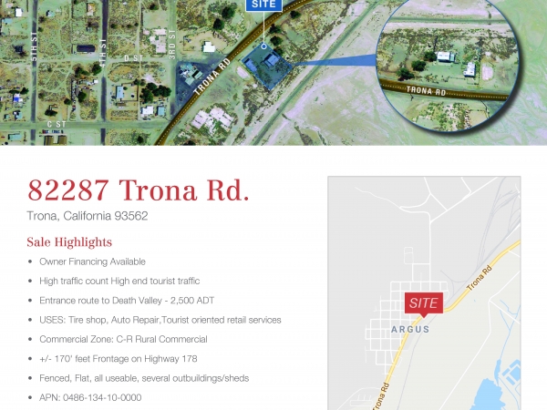 Listing Image #1 - Land for sale at 82287 Trona Rd, Trona CA 93562