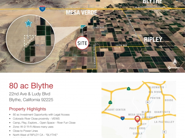 Listing Image #1 - Land for sale at 80 Acres, Blythe CA 92225