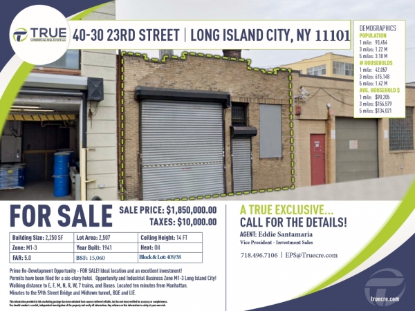Listing Image #1 - Industrial for sale at 40-30 23rd Street, Long Island City NY 11101 Listing Image #1 - Industrial for sale at 40-30 23rd Street, Long Island City NY 11101