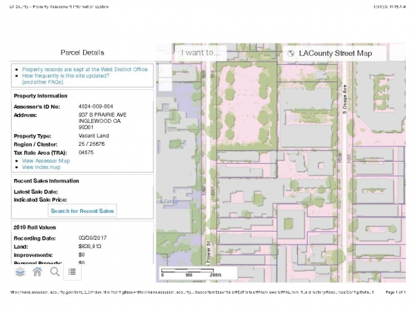 Listing Image #1 - Land for sale at 923 & 937 South Prairie, Inglewood CA 90301