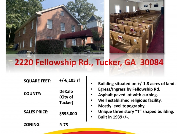 Listing Image #1 - Others for sale at 2220 Fellowship Rd, Tucker GA 30084