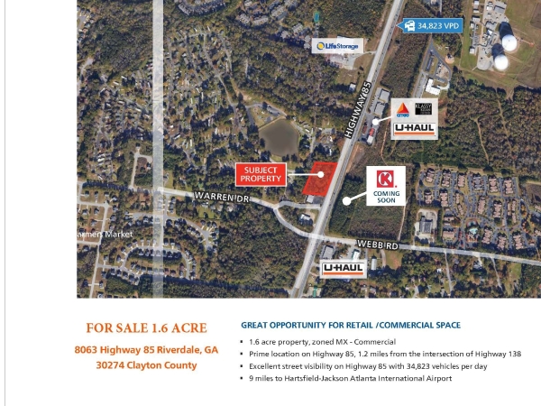 Listing Image #1 - Land for sale at 8063 HWY 85, Riverdale GA 30274