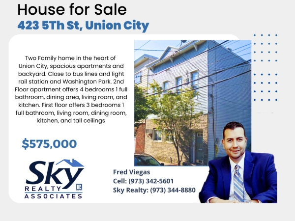 Listing Image #1 - Multi-family for sale at 423 5th Street, Union City NJ 07087
