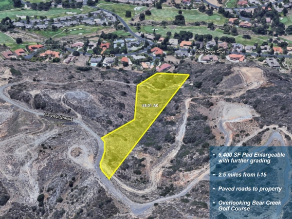 Listing Image #3 - Land for sale at 8.01 AC Via Vista Grande, Murrieta CA 92562 Listing Image #3 - Land for sale at 8.01 AC Via Vista Grande, Murrieta CA 92562