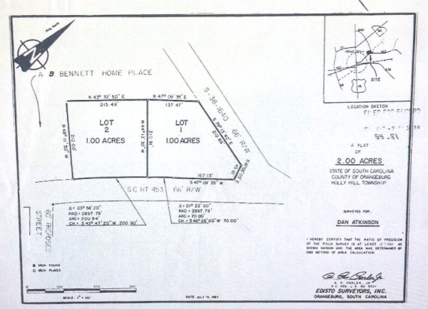 Listing Image #1 - Land for sale at 0 Bunch Ford Road, Holly Hill SC 29059