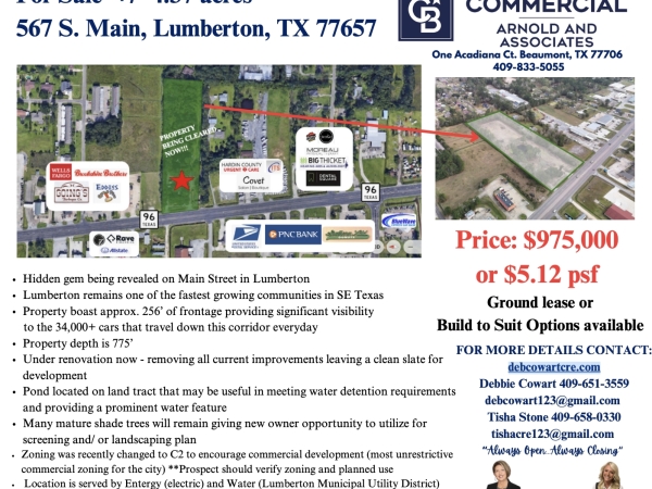 Listing Image #1 - Land for sale at 567 S Main St, Lumberton TX 77657