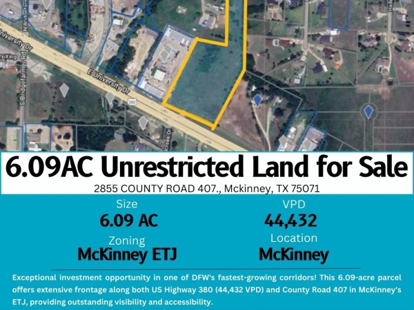 Listing Image #1 - Land for sale at 2855 COUNTY ROAD 407 McKinney, TX 75071 -, McKinney TX 75071