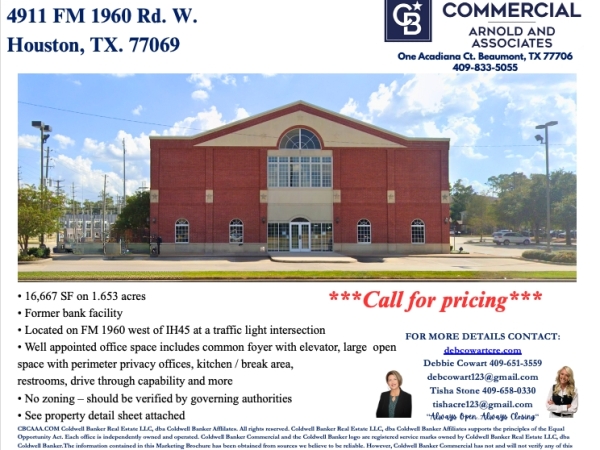 Listing Image #1 - Office for sale at 4911 Fm 1960 W, Houston TX 77069