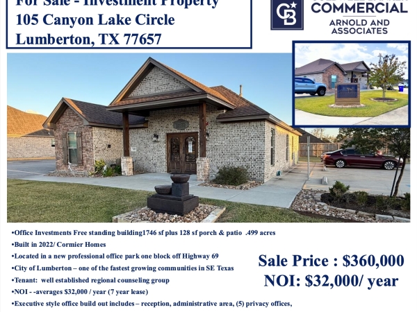 Listing Image #1 - Office for sale at 105 Canyon Lake Cir, Lumberton TX 77657 Listing Image #1 - Office for sale at 105 Canyon Lake Cir, Lumberton TX 77657