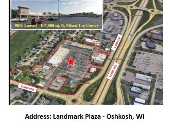 Listing Image #1 - Shopping Center for sale at Witzel Avenue & Koeller Street, Oshkosh WI 54902 Listing Image #1 - Shopping Center for sale at Witzel Avenue & Koeller Street, Oshkosh WI 54902