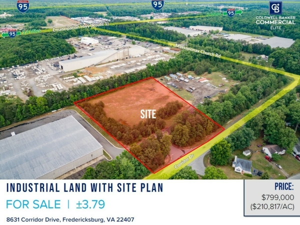 Listing Image #1 - Land for sale at 8631 Corridor Drive, Fredericksburg VA 22407 Listing Image #1 - Land for sale at 8631 Corridor Drive, Fredericksburg VA 22407