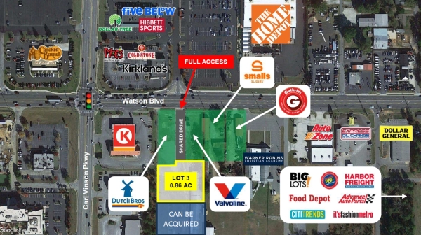 Listing Image #1 - Land for sale at 2695 Watson Blvd., Warner Robins GA 31093 Listing Image #1 - Land for sale at 2695 Watson Blvd., Warner Robins GA 31093