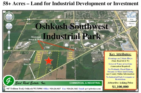 Listing Image #1 - Land for sale at Lot 2 State Roads 91 &amp; 44, Oshkosh WI 54904