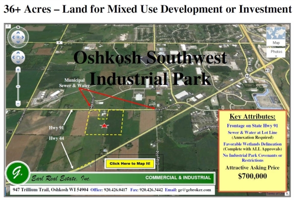 Listing Image #1 - Land for sale at Lot 2 State Roads 91 &amp; 44, Oshkosh WI 54904