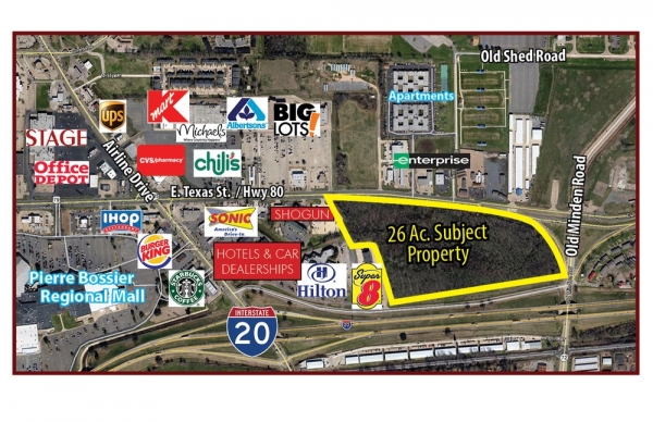 Listing Image #1 - Land for sale at Old Minden Rd. & I-20 (E. Texas) NW corner, Bossier City LA 71111 Listing Image #1 - Land for sale at Old Minden Rd. & I-20 (E. Texas) NW corner, Bossier City LA 71111