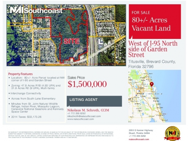 Listing Image #1 - Land for sale at I-95 & Garden St., Titusville FL 32796 Listing Image #1 - Land for sale at I-95 & Garden St., Titusville FL 32796